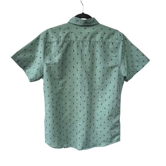 Molokai Surf Co Green Button Down Shirt Men’s Medium Short Sleeve Cactus Print - Picture 2 of 4